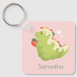 Jordgubb Matcha Dinosaurie Nyckelring