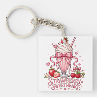 Jordgubb Milkshake Söt Rosa Efterrätt Godis