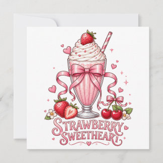 Jordgubb Milkshake Söt Rosa Efterrätt Läckert Gods Inbjudningar
