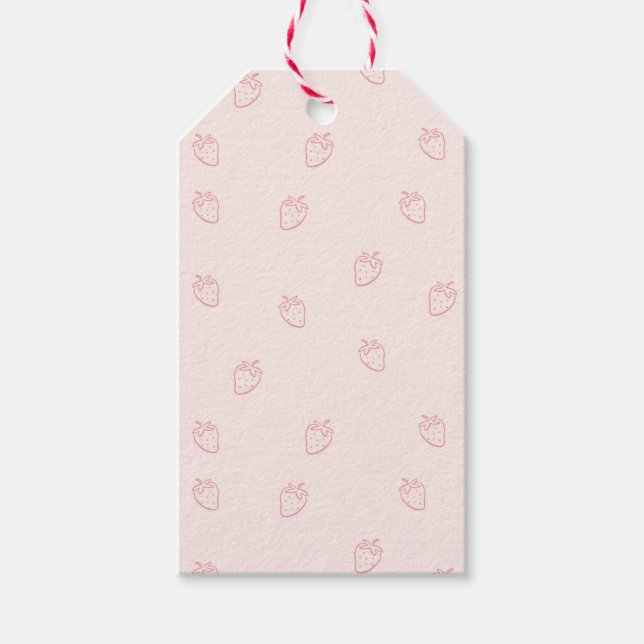 Jordgubb Minimalism Presentetikett (Framsidan)