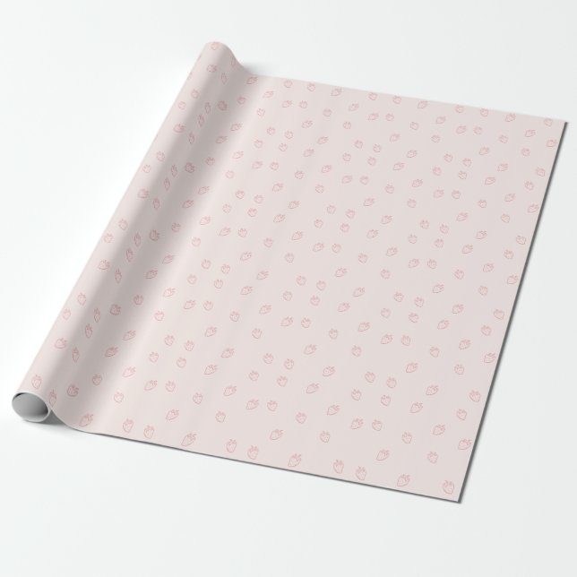 Jordgubb Minimalism Presentpapper (Utrullad)
