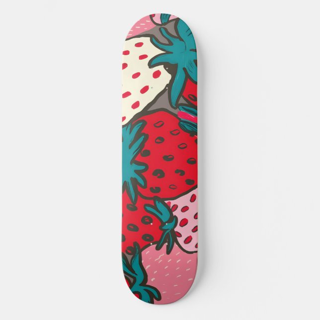 Jordgubb Muster Mini Skateboard Bräda 18,5 Cm (Framsida)