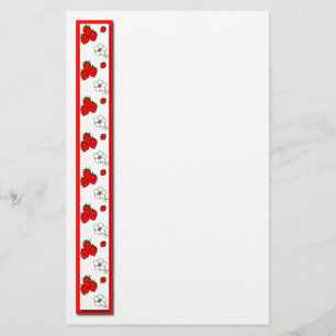 Jordgubb- och blommepapper brevpapper
