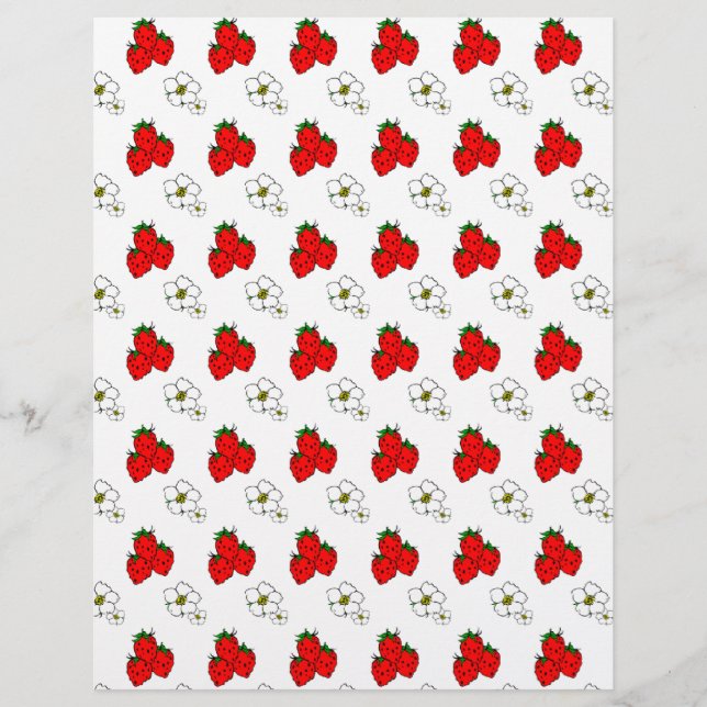 Jordgubb- och blommor flygbladsmall reklamblad (Framsidan)