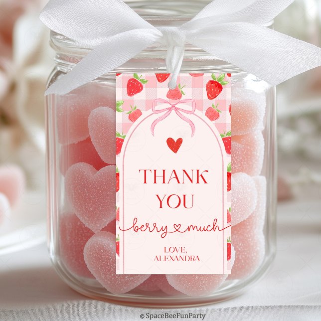 Jordgubb present Taggar Presentetikett (berry strawberry favors tag, strawberry favors tag, berry party favors, strawberry birthday favors, )