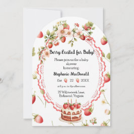Jordgubb Shortcake Baby Shower Inbjudan