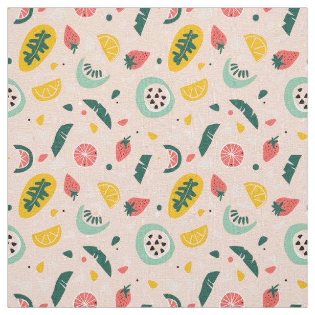 Jordgubb, vattenmelon, kiwi & citron  tyg (Provkarta)