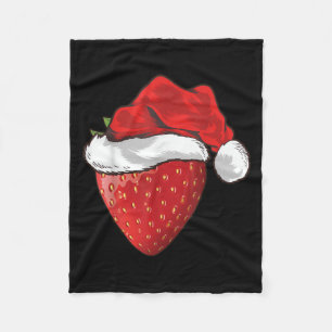 Jordgubbälskare Present Julhatt Jordgubb Jul Fleecefilt