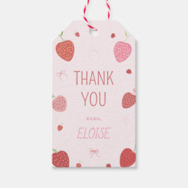 Jordgubbar 1:a Berry 1:a födelsedag Presentetikett