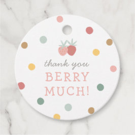 Jordgubbar 1:a födelsedag Party Gåvor Etiketter