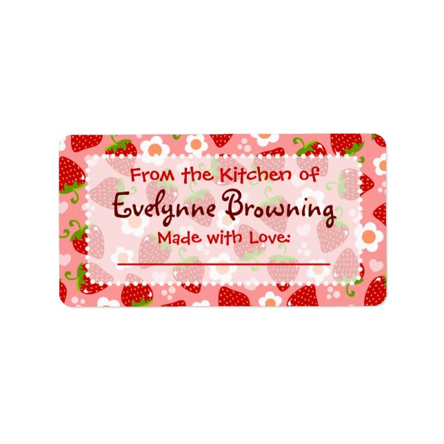 Jordgubbar Anpassningsbar Canation/Burk-etiketter Adressetikett (Framsidan)