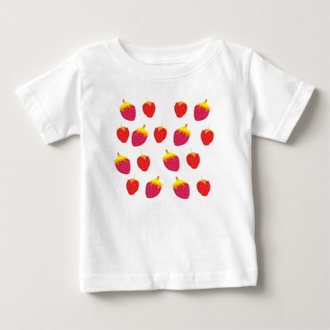 Jordgubbar Baby Romper T Shirt (Framsida)
