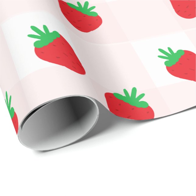 Jordgubbar Baby Shower Söt Unge Presentpapper (Rullad Hörn)