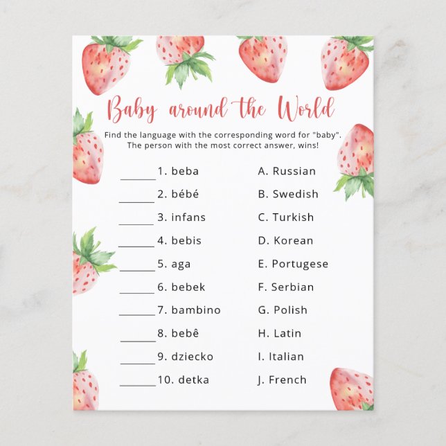 Jordgubbar - Baby Värld runt-vilt (Framsida)