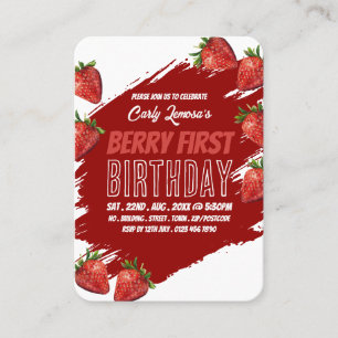 Jordgubbar, berry First Birthday Handout Biljett