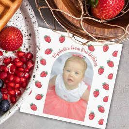 Jordgubbar Berry First Birthday Photo Arc Pappersservett