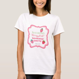 Jordgubbar Berry Första Födelsedagsfestens Rosa |  T Shirt