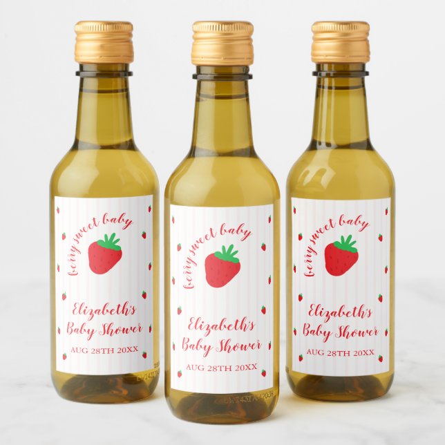 Jordgubbar Berry Söt Bebis Dopp Drink Etikett (Flaskor)
