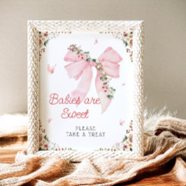 Jordgubbar Berry Sweet Rosa Bow Spädbarn är Sweet Poster