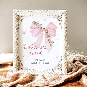 Jordgubbar Berry Sweet Rosa Bow Spädbarn är Sweet Poster