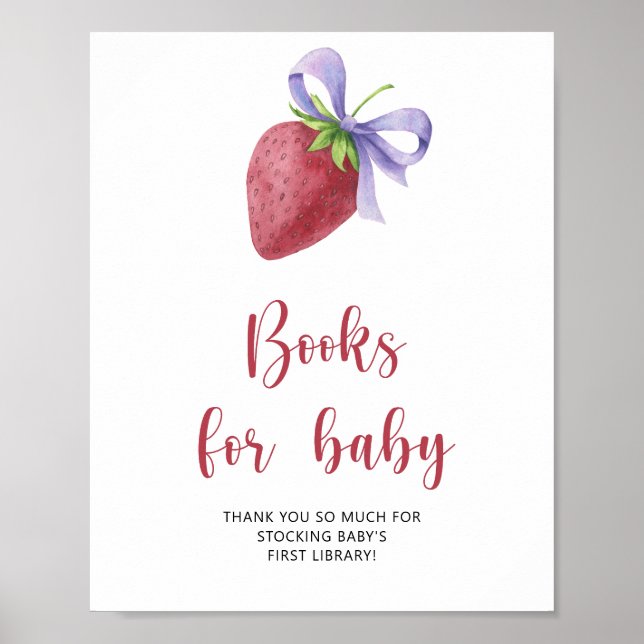 Jordgubbar - bokar för baby poster (Framsidan)