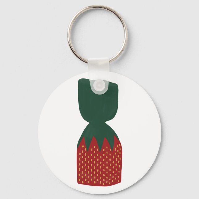 Jordgubbar Bon Bons Candies Nyckelring (Framsida)