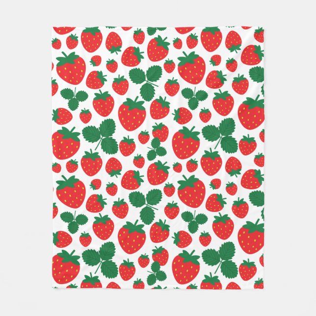 Jordgubbär Fleece Blanket (Framsidan)