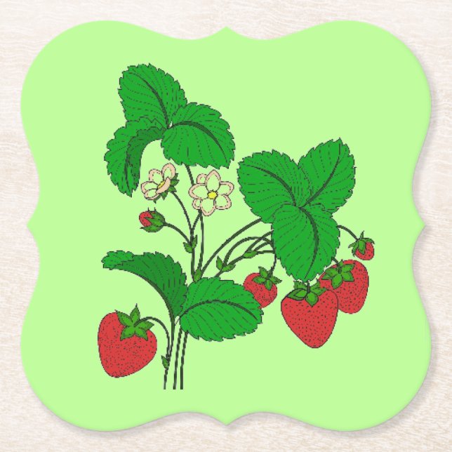 Jordgubbar för Breakfast Underlägg Papper (Framsida)