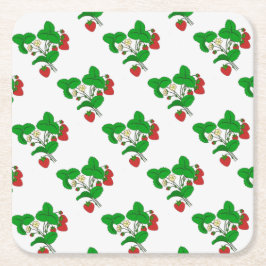 Jordgubbar för Breakfast Underlägg Papper Kvadrat