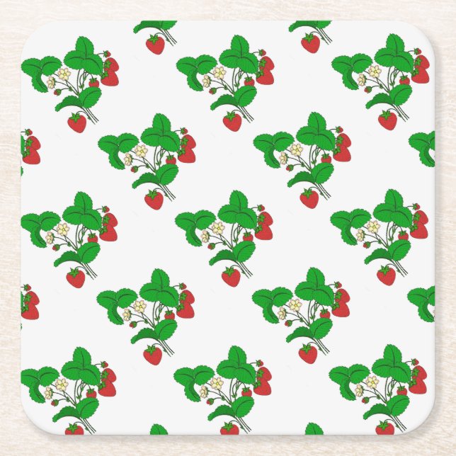 Jordgubbar för Breakfast Underlägg Papper Kvadrat (Framsidan)