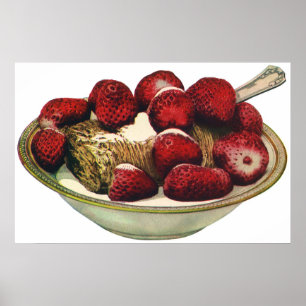 Jordgubbar för sädesslag för frukost för poster