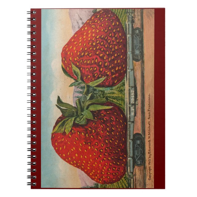 Jordgubbar Giant Antique Fruit Roligt Anteckningsbok (Framsidan)