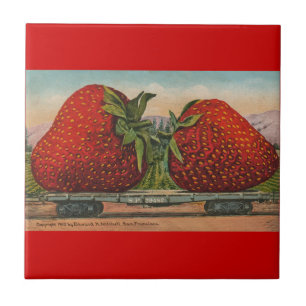 Jordgubbar Giant Antique Fruit Roligt Kakelplatta