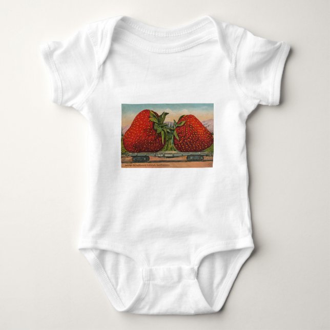 Jordgubbar Giant Antique Fruit Roligt Tee (Framsida)