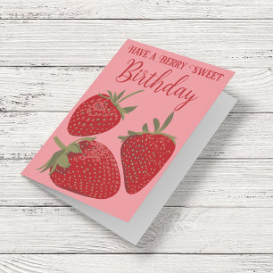 Jordgubbar har berry Sweet Birthday Kort