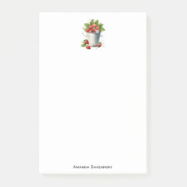 Jordgubbar i en Bucket Post-it Block