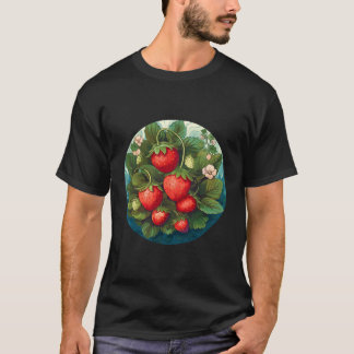 Jordgubbar Jordberry Motif jordgubbsplantation for T Shirt