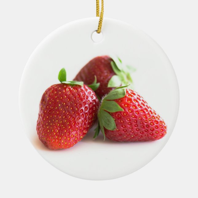 Jordgubbar Julgransprydnad Keramik (Framsidan)