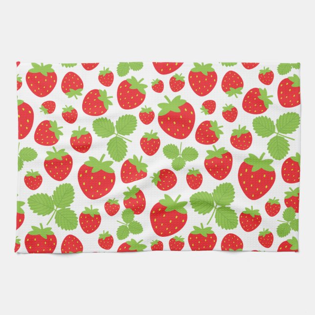 Jordgubbar Kitchen Towel Kökshandduk (Horisontell)