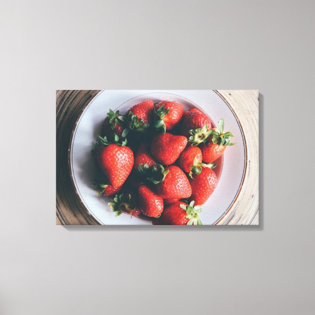 Jordgubbär Kitchen Wall Art Canvas (Framsida)