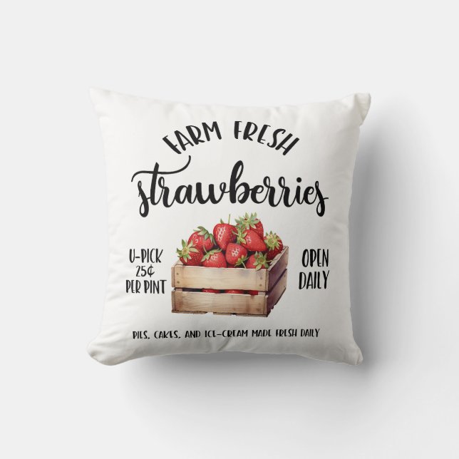 Jordgubbar Kudde (Framsida)