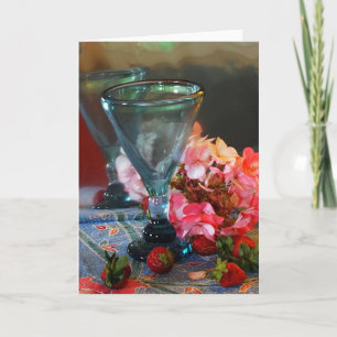 "Jordgubbar" Livet med glasögon och blommor Kort