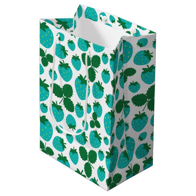 Jordgubbar Medium Gift Bag (Framsidan Vinklad)