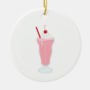 Jordgubbar Milkshake Julgransprydnad Keramik