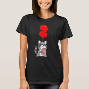 Jordgubbar Mjölk Raccoon 2:a födelsedagen Kids Bol T Shirt