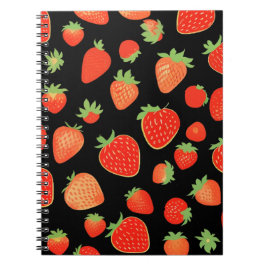Jordgubbar mönster anteckningsbok