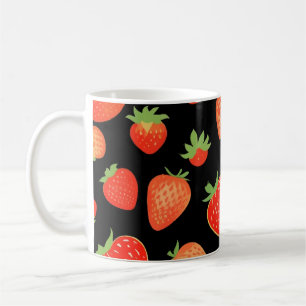 Jordgubbar mönster kaffemugg