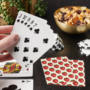 Jordgubbar, Mönster, röda jordgubbar, frukt, Löv Casinokort