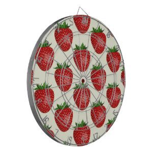 Jordgubbar, Mönster, röda jordgubbar, frukt, Löv Darttavla