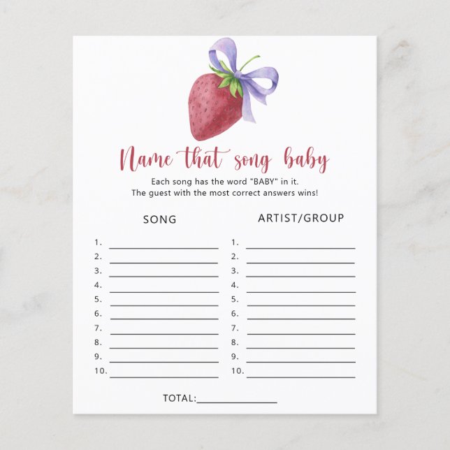 Jordgubbar - Namn vid Baby Sång (Framsida)